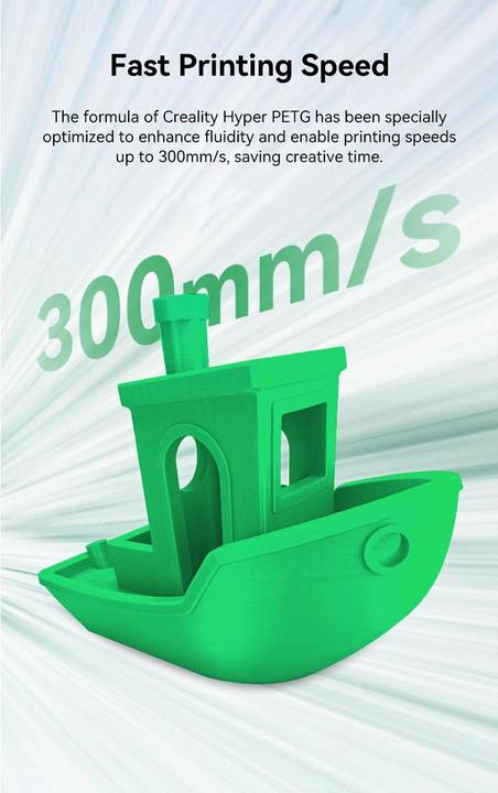 Image du produit Creality Filament PETG Hyper Vert, 1.75 mm, 1 kg (PETG, 1.75 mm, 1000 g, Vert)
