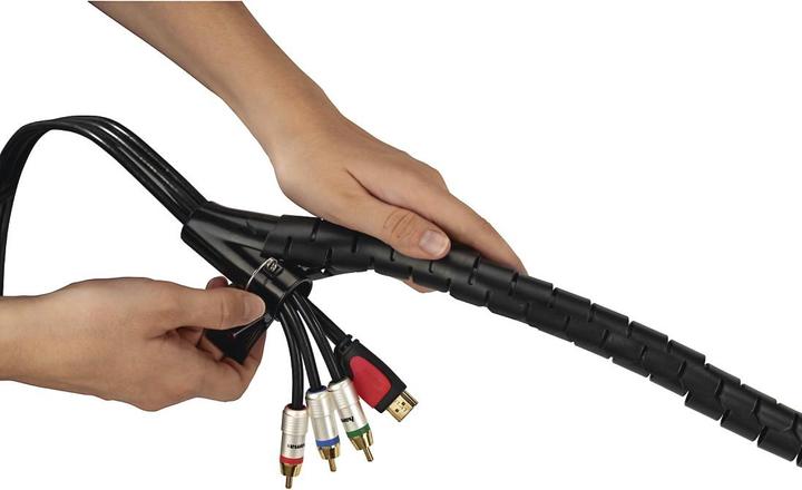 Produktbild Hama Flexibler Spiral-Kabelschlauch, universal, 25 mm, 2 m, Schwarz (Kabelspiralschlauch, 200 cm)