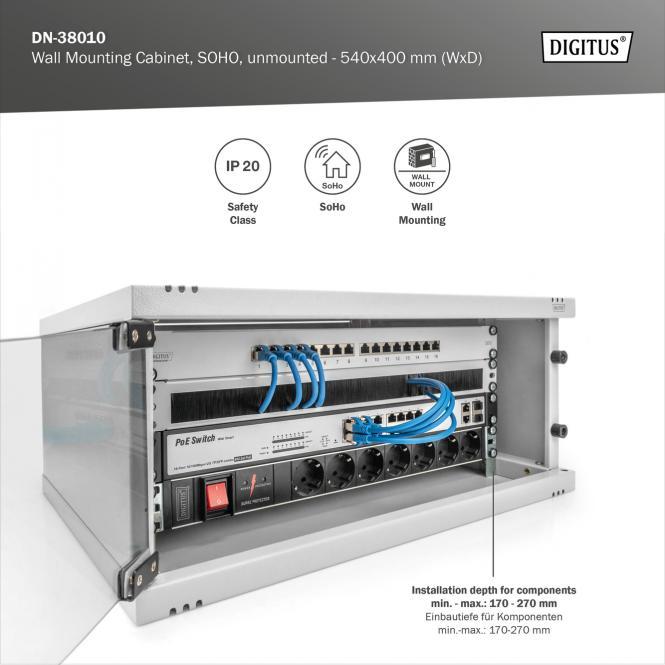 Actual product image Digitus Soho wall housing (4 RU, 19 inch rack)