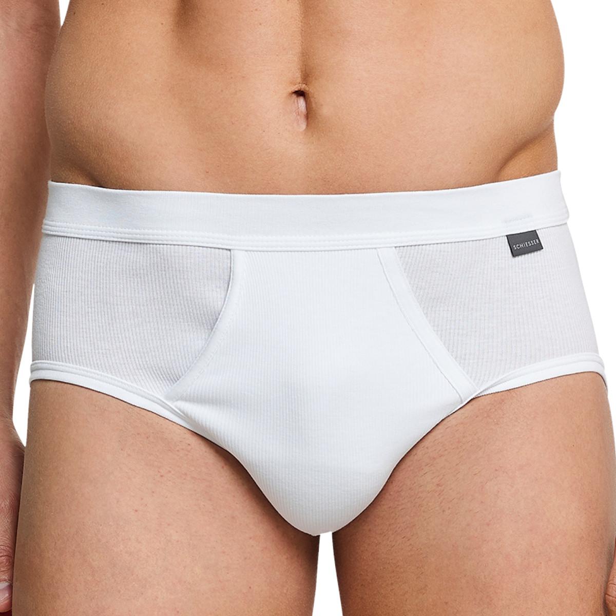 Thumbnail - Schiesser, Herren, Unterhosen, 4er Pack Cotton Essentials Doppelripp Sportslip, Weiss, (3XL, 4er Pack)