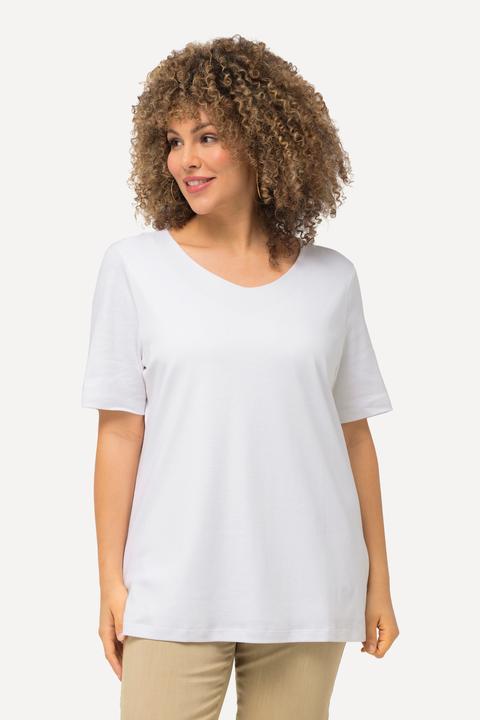Immagine prodotto Ulla Popken Maglia aderente con davanti doppio, scollo a girocollo e mezze maniche (62)