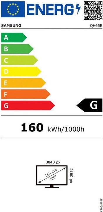 Energie-Label Samsung QH65R (3840 x 2160 Pixel, 65")