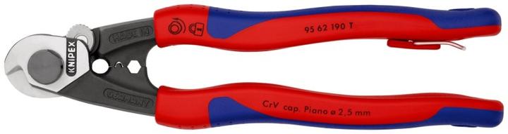 Produktbild Knipex Drahtseilschere L.190mm mit Befestigungsöse BK brüniert Griff 2Komp.-Hüllen Schneidwert Pianodrah... (321 mm)