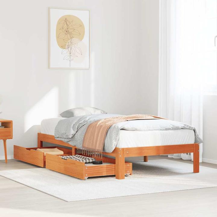 Produktbild VidaXL Bett mit Schubladen Kiefer (120 x 200 cm)