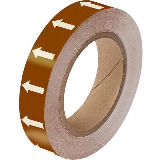 Brady, Klebeband, Markierungsband mit Richtungspfeilen, 25mm x 33m, Braun / Weiss (25 mm)
