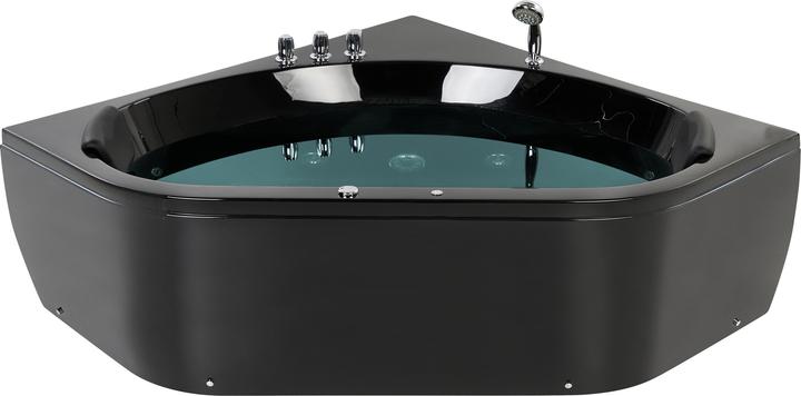 Image du produit Beliani Baignoire à hydromassage noire modèle d'angle avec LED 140 x 140 cm MEVES (270 l, 140 cm, 140 cm)