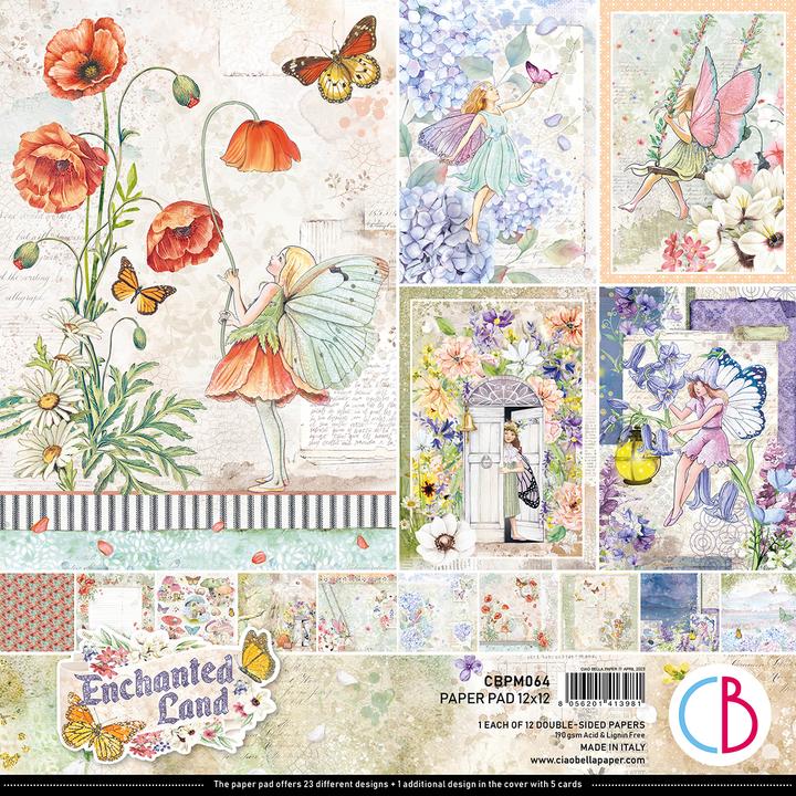 Actual product image Ciao Bella Scrapbook paper "Enchanted Land", 12 sheets, 30.5 x 30.5 cm (190 g/m², 12x)