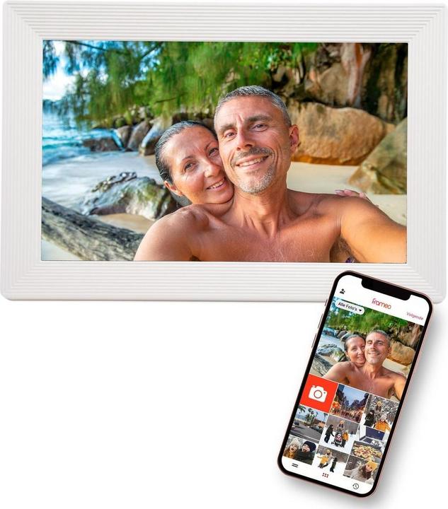 Actual product image fotolijst met WiFi en Frameo App Fotokader - 10 inch - Pora HD+ -IPS Display Wit - Micro SD - Touchs (10.10", 1280 x 800 pixels)