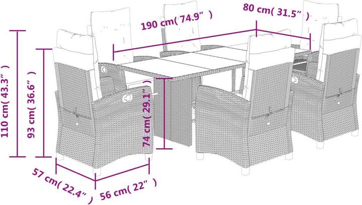 Produktbild vidaXL Garten Essgruppe