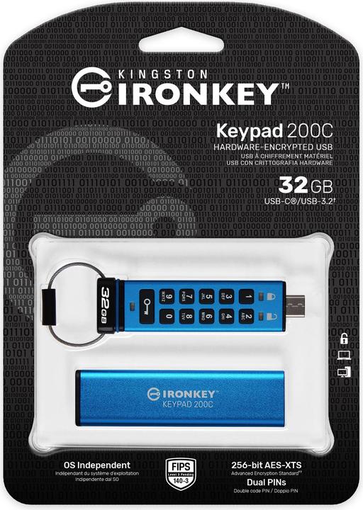 Immagine prodotto Kingston IronKey Keypad 200C (32 GB, USB-C)
