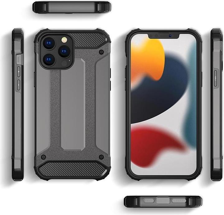 Actual product image Hurtel Hybrid Armor case iPhone 14 Pro Max armoured hybrid case black (Apple iPhone 14 Pro Max)