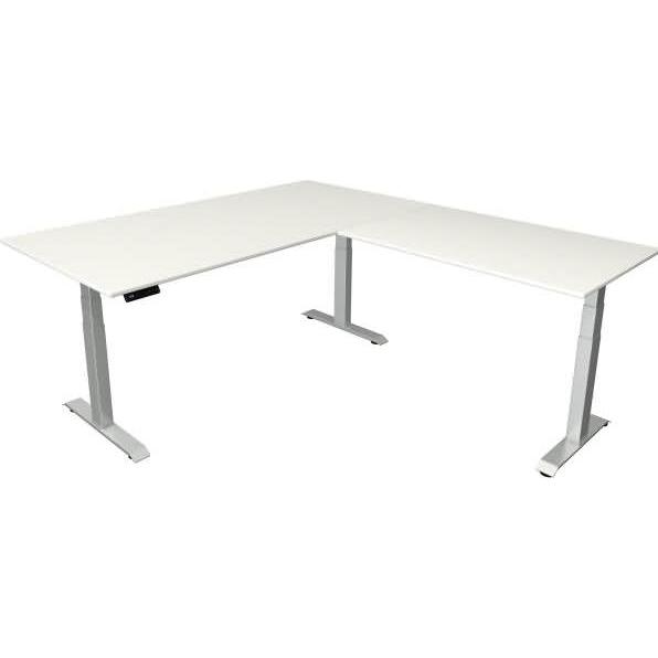 Kerkmann, Schreibtisch, Move 4 elektrisch höhenverstellbarer Schreibtisch weiss rechteckig, T-Fuss-Gestell silber 200
