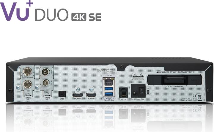 Image du produit Vu+ Duo 4K SE (4 Go, DVB-C/S2, DVB-C Twin DVB-C, Arbre CI)