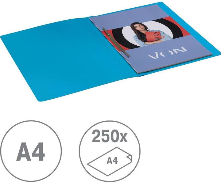 Image du produit von Dossier rapide avec mécanisme de reliure, A4, bleu, 10 pièces (A4, 10x)