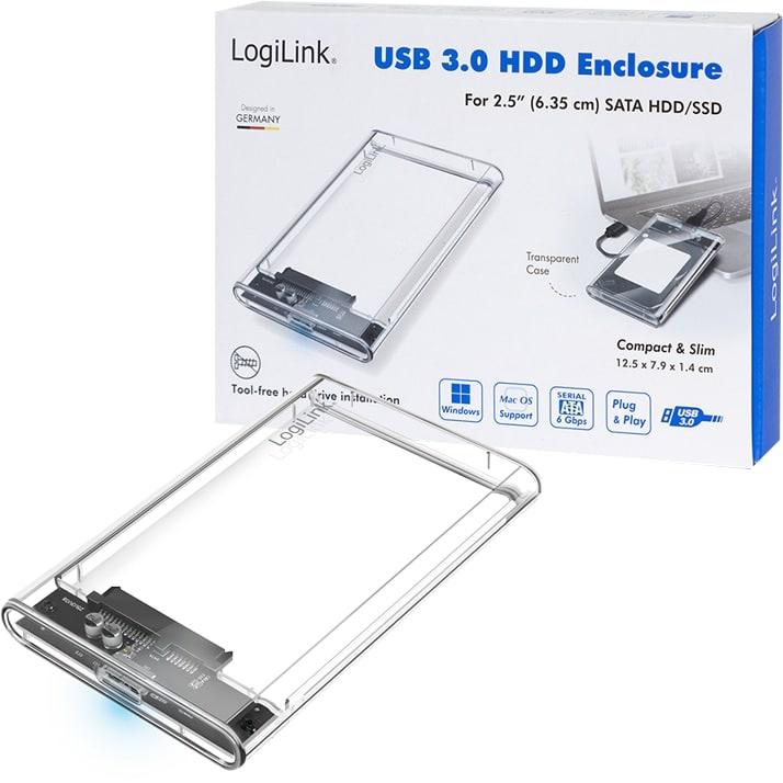Productafbeelding LogiLink Harde schijf behuizing 2,5", HDD/SSD, USB 3.0, zonder gereedschap (2.5")