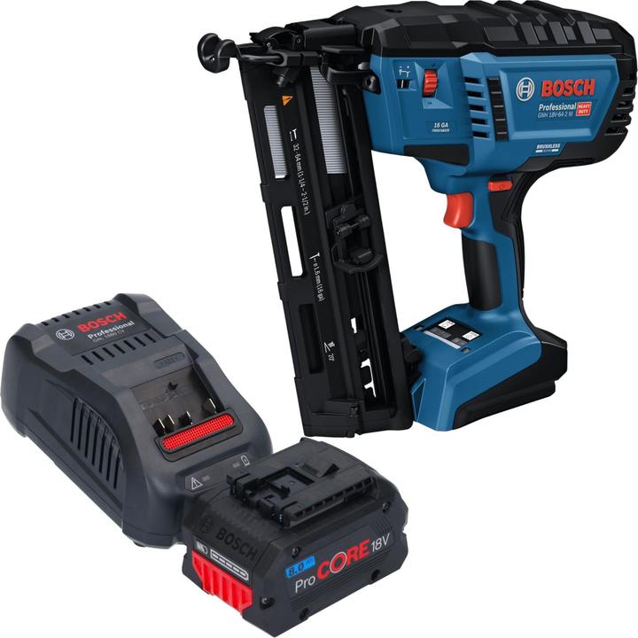 Bosch Professional Bosch GNH 18V-64-2 M Professional Akku Holznagler 18 V 1,6 x 32 - 64 mm + 1x ProCORE Akku 8,0 Ah +