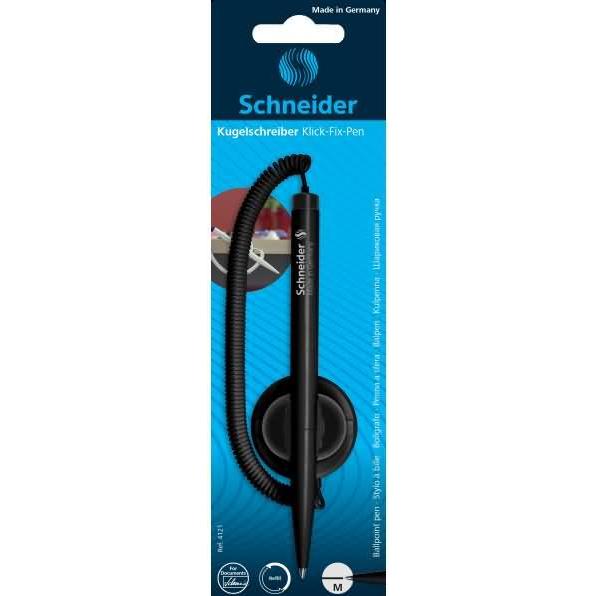 Schneider, Schreibstifte, Kugelschreiber Klick-Fix-Pen 1mm schwarz dokumentenecht Farbe des Schaftes: schwarz (Schwarz, ...
