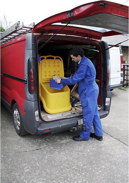 Image du produit eurokraft basic Chariot universel, idéal pour matériaux en vrac, capacité 75 l, jaune.