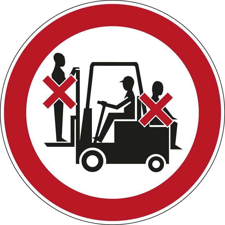 Produktbild Brady PIC 214-DIA 200-B7527, Verbotsschilder - Mitfahren auf Gabelstapler verboten