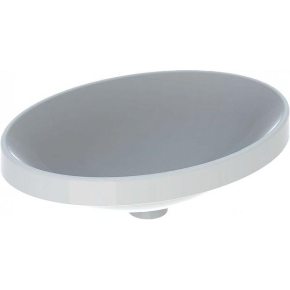 Geberit, Waschbecken, VariForm Einbauwaschtisch oval, 550x400mm, ohne Hahnloch, ohne Überlauf (585 mm, 195 mm)