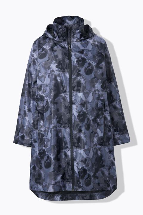 Actual product image Ulla Popken HYPRAR Abstract Print Longline Rain Jacket