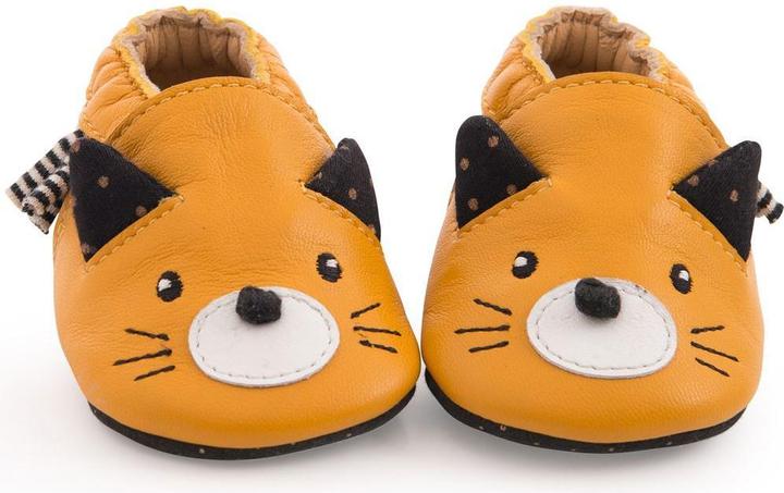 Image du produit Moulin Roty Chaussons en cuir chat jaune 0/6 mois, Les Moustaches (16, 17)