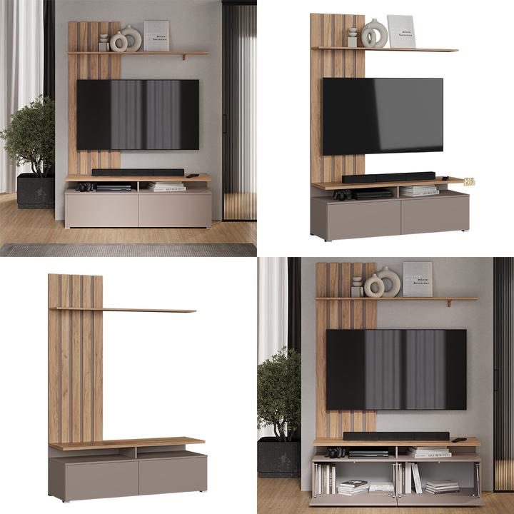 Image du produit Vicco Wohnwand Harro, Goldkraft Eiche/Greige