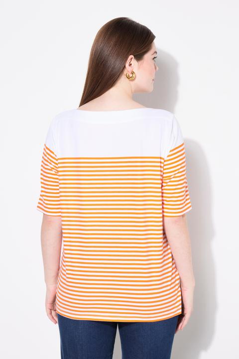 Produktbild Ulla Popken T-Shirt, Bretonringel, U-Boot-Ausschnitt, Halbarm (56)
