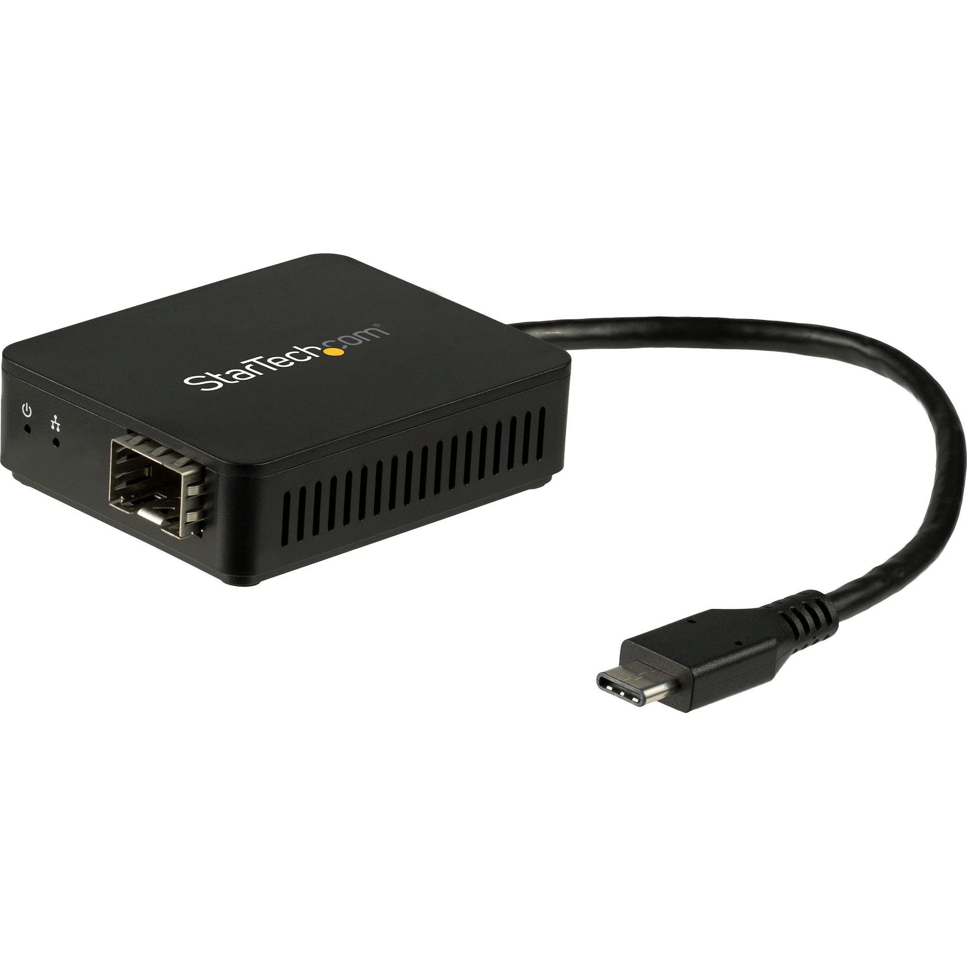 StarTech Convertitore Da USB C A Fibra Ottica (USB-C, SFP (1x)), Adattatore di rete, Nero