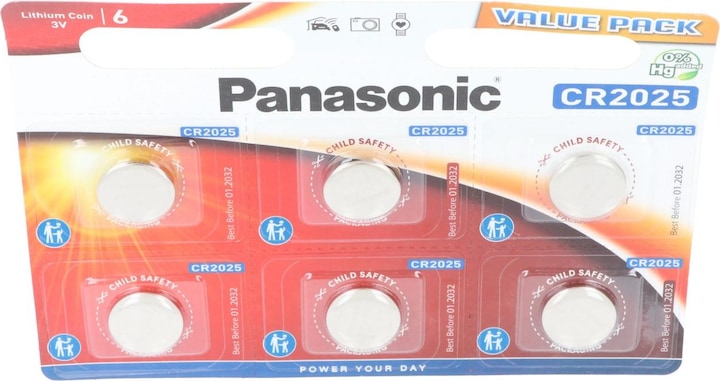 Actual product image Panasonic Lithium Power CR2025 (6 pcs., CR2025, 165 mAh)
