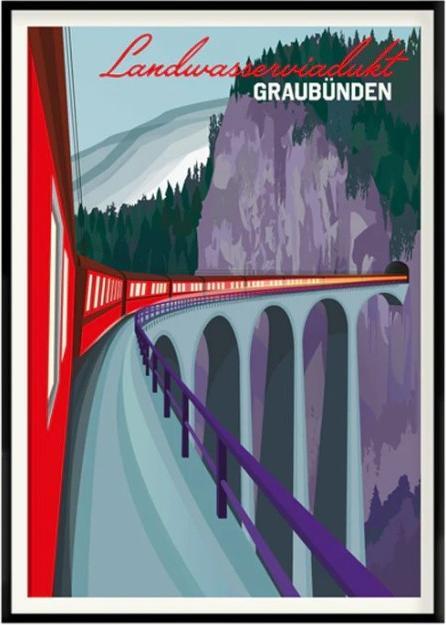 S.wert Design Poster Graubünden Landwasserviadukt (59.40 x 42 cm)