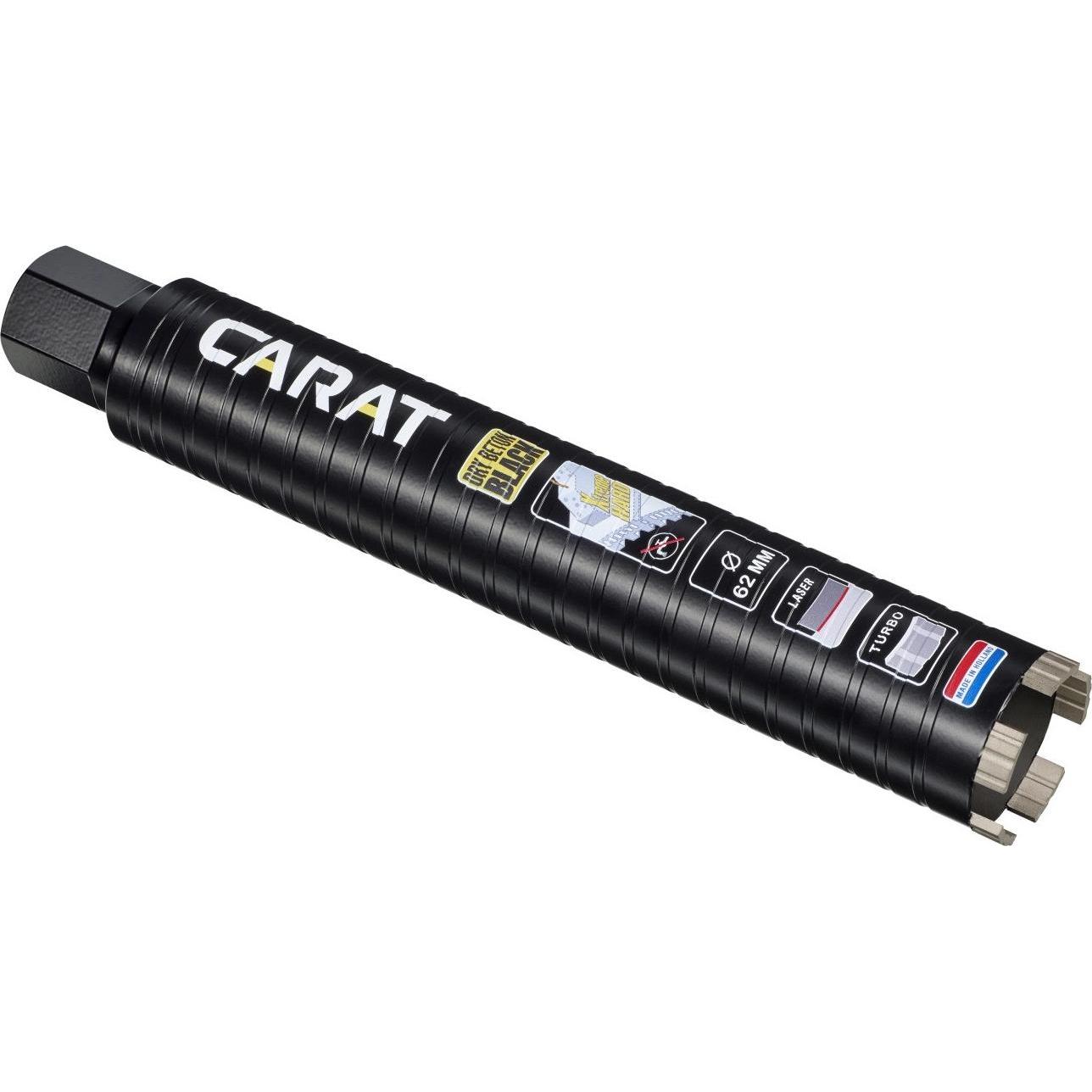 Carat, Punta da trapano, EDBLACK062 Laser Beton Trocken Schwarz Diamantbohrer Trocken Ø62x300x5/4" UNC (62 millimetri)