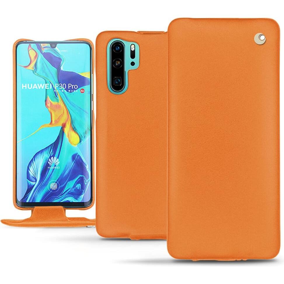 Noreve Lederschutzhülle vertikal (Huawei P30 Pro), Smartphone Hülle, Orange