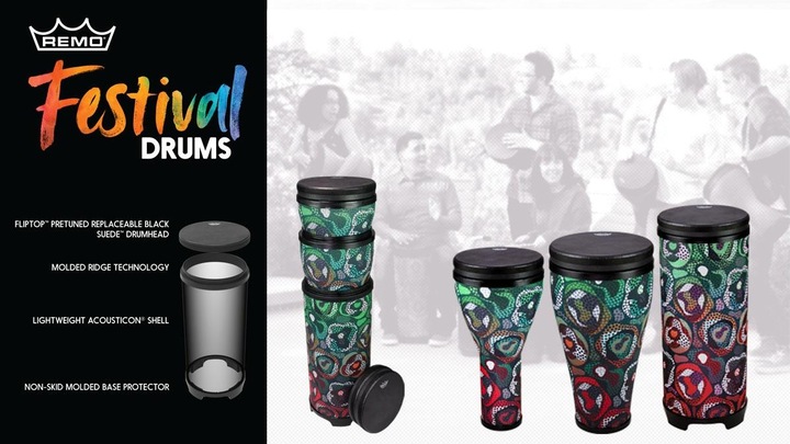 Actual product image Remo Festival Drum Combo Pack (Djembe, Timbales)