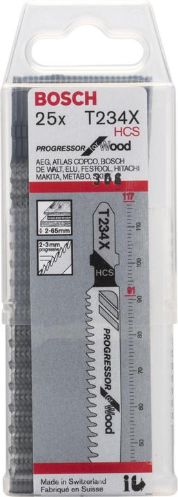 Produktbild Bosch Professional Zubehör Stichsägeblatt T 234 X Progressor for Wood, 25er-Pack