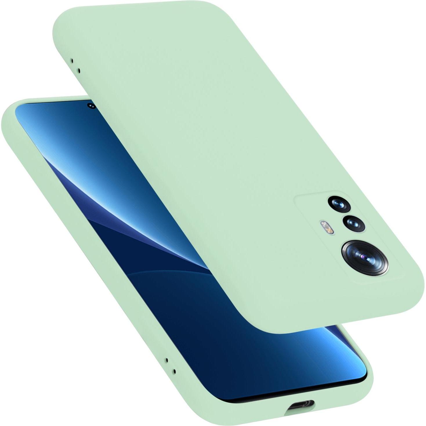 Cadorabo TPU Liquid Silicone Case Hülle für Xiaomi 12 PRO (Xiaomi 12 Pro), Smartphone Hülle, Grün