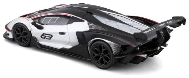 Actual product image Bburago 41167 Race - Lamborghini Essenza SCV12 #63 - 1:32 - bianco