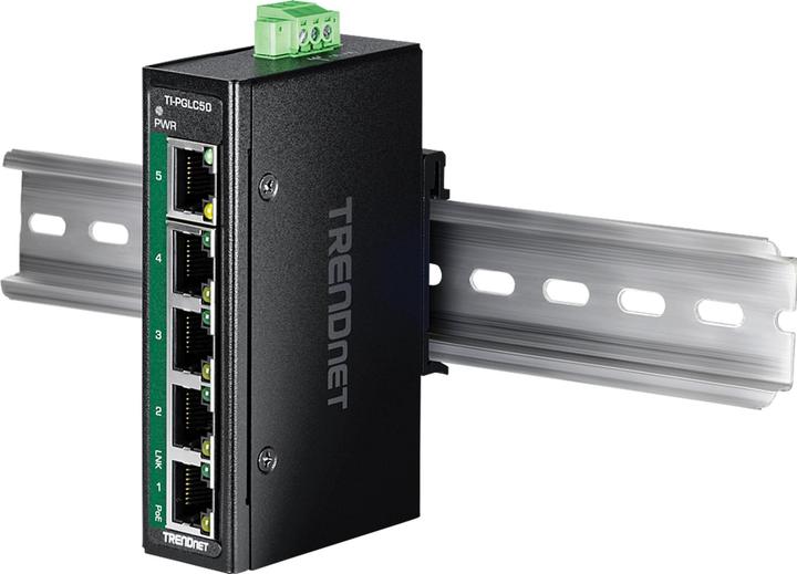 Actual product image Trendnet 5-Port Industrial Gigabit Poe+ (5 ports)