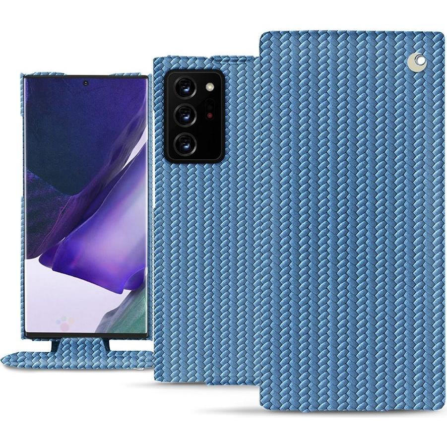 Noreve Lederschutzhülle vertikal (Samsung Galaxy Note 20 Ultra), Smartphone Hülle, Blau