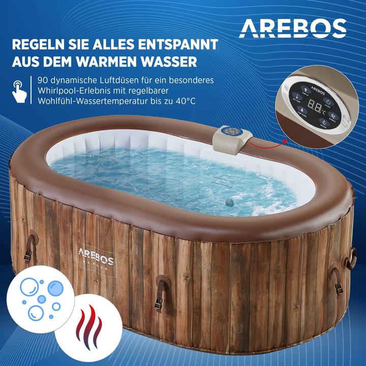 Produktbild Arebos Whirlpool Oval (2 Personen)