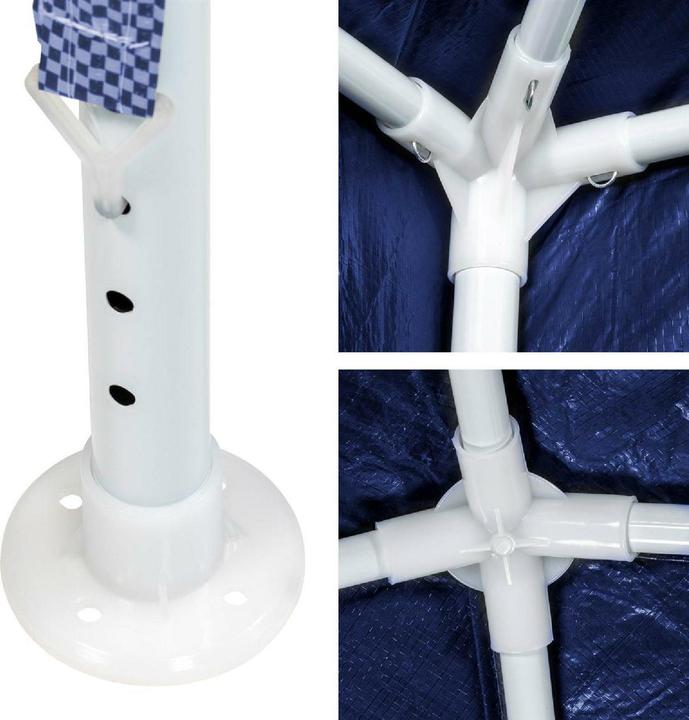 Actual product image VCM Pavillon Partyzelt 3x3m blau weiss wasserdicht 4 Seitenteile Gartenzelt Eventzelt (300 cm, 300 cm)