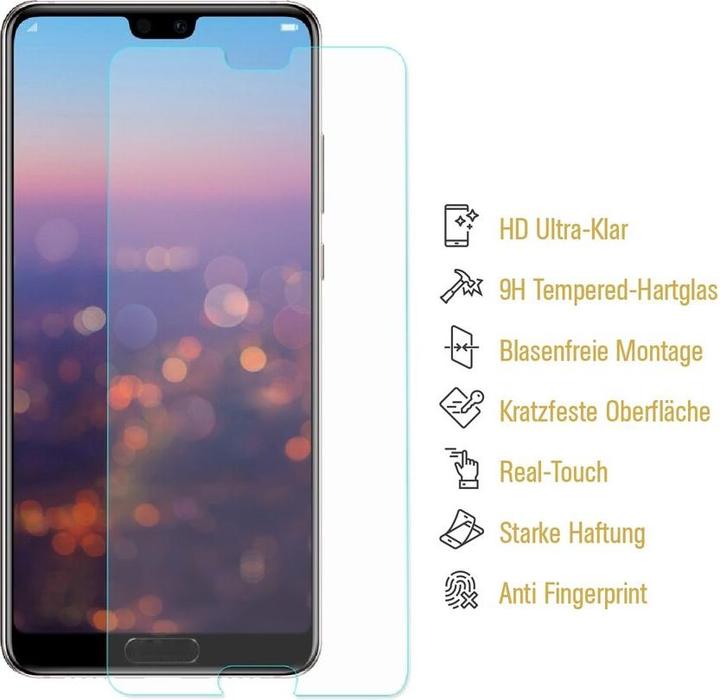 Produktbild Protectorking 6x 3D A++ echtes Tempered 9H Panzerhartglas KLAR (6 Stück, Huawei P20)