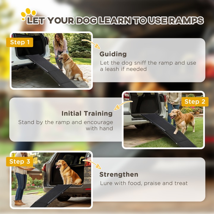 Image du produit PawHut Rampe pour animaux domestiques pliable avec poignée (Chien, Pliable)