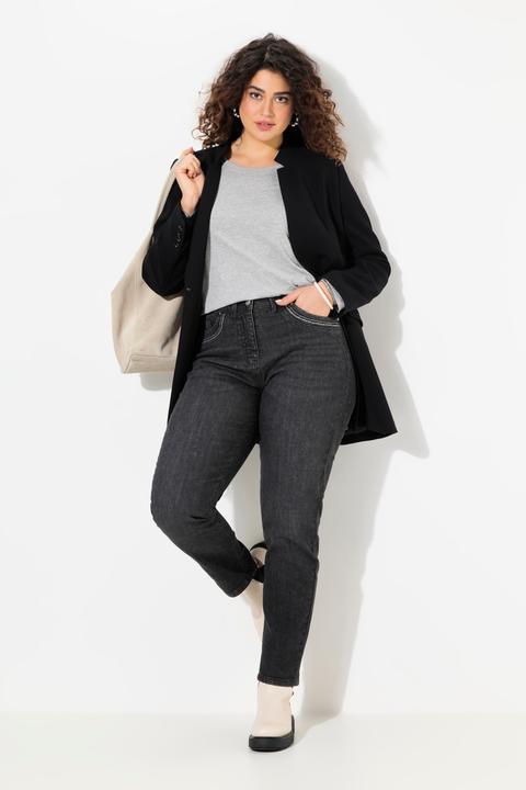 Immagine prodotto Ulla Popken Mom jeans con taglio della gamba ampio, rivetti e cintura comoda (42)