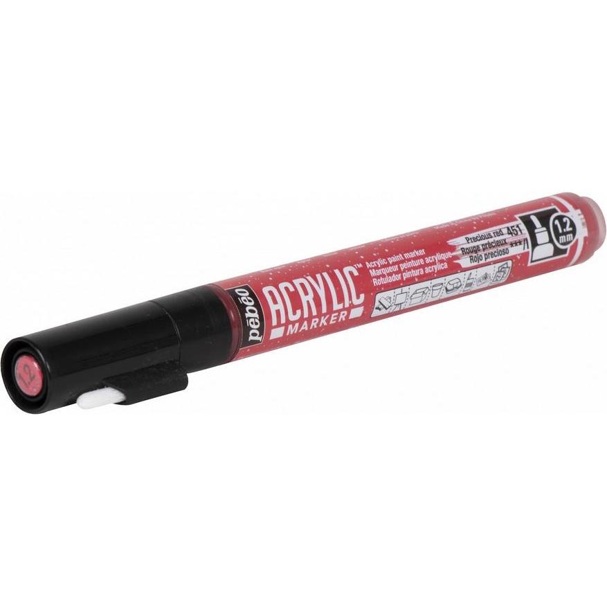 Pebeo, Marker, Acrylic Marker Dünn Rundspitze 1,2mm (Edles Rot, 1.20 mm)