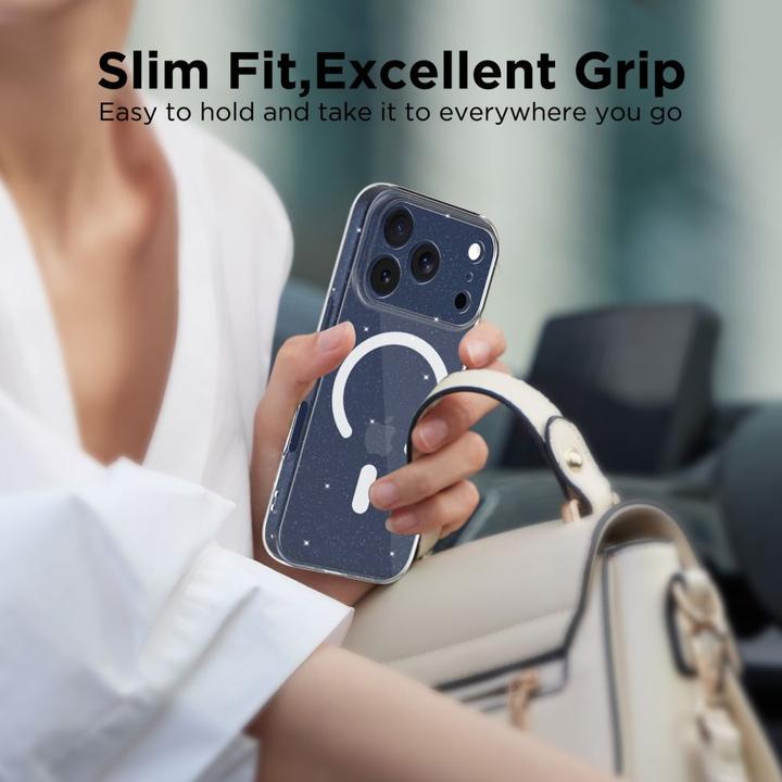 Actual product image Tech-Protect FlexAir MagSafe Case für iPhone 17 Pro Max – Klarer Glitzer (Apple iPhone 17 Pro Max)