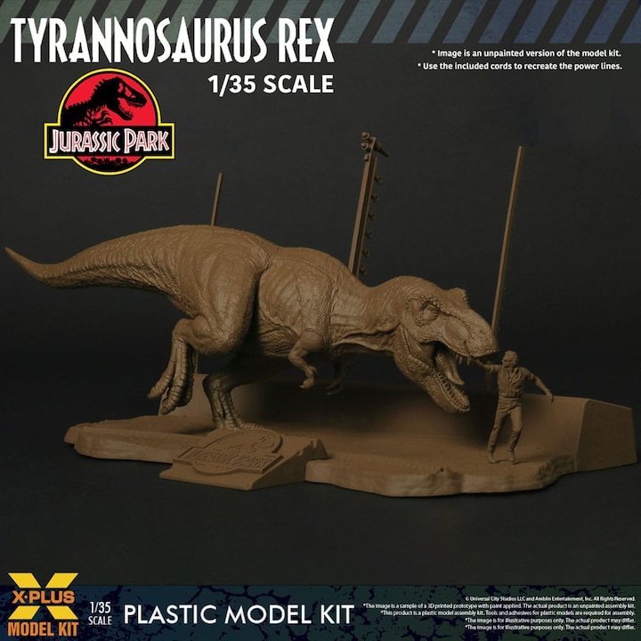 Actual product image X-Plus Jurassic Park Plastic Model Kit 1/35 Tyrannosaurus Rex 42 cm
