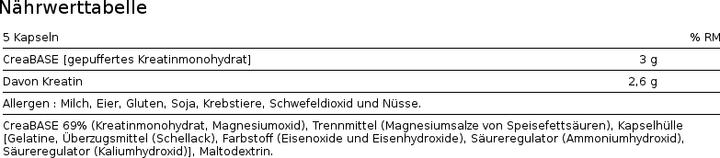 Nährwerte und Zutaten Biotech USA Créatine PH-X (90 Stück, Kapseln)