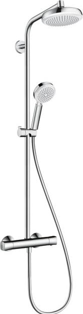 Produktbild hansgrohe HG Showerpipe CROMETTA 160 1jet DN 15 EcoSm Version 9 l/min weiss/chrom