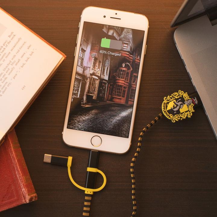 Produktbild PowerSquad Ladekabel 3in1 Hogwarts Hufflepuff (1 m, USB 3.0)